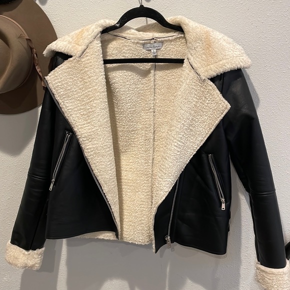 Leather & wool bomber jacket - Picture 1 of 3